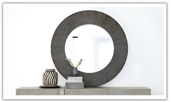 Bernhardt Linea Cerused Charcoal Frame Mirror