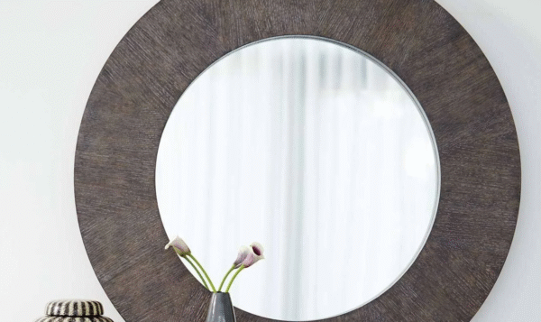 Bernhardt Linea Cerused Charcoal Frame Mirror - Image 3