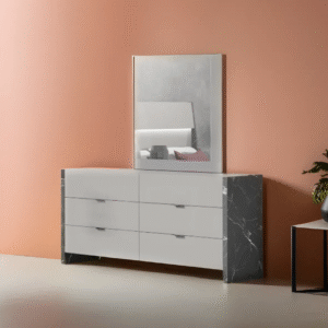 Jennifer Italia Mah Jong Mirror in Gray