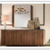 Hera Rectangular Mirror in Channel Walnut Wood