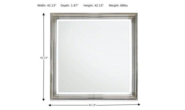 Global Furniture Aspen Square Mirror with LED Light - Image 4