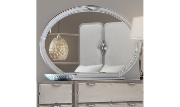AICO Camden Court Oval Dresser Mirror in Taupe Metal Frame - Image 2
