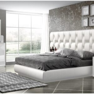 ESF Furniture Carmen Rectangle Mirror in High Gloss White Frame Finish