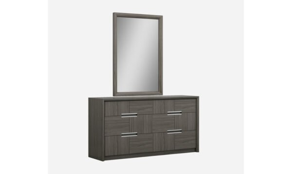 Jennifer Italia Nattier Rectangle Dresser Mirror in Chestnut Brown Wood Frame Finish - Image 2
