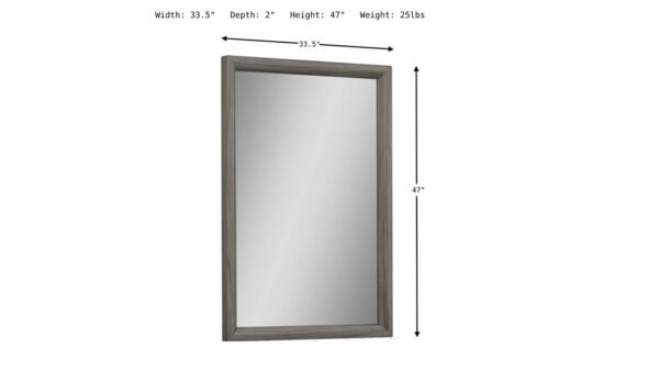 Jennifer Italia Nattier Rectangle Dresser Mirror in Chestnut Brown Wood Frame Finish - Image 5