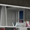 ESF Furniture Kiu Modern Lighted Mirror in White Wood Frame