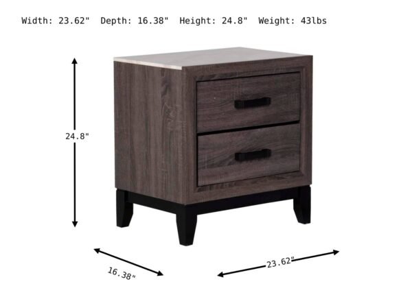 Global Furniture Laura 2-Drawers Nightstand in Two Tone Finish - Image 4