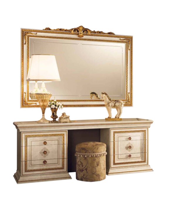 ESF Furniture Liberty Vanity Mirror in High Gloss White Lacquer Finish - Image 3