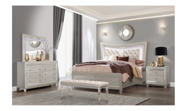 Global Furntirue Paris 2-Drawers Nightstand in Champagne - Image 3