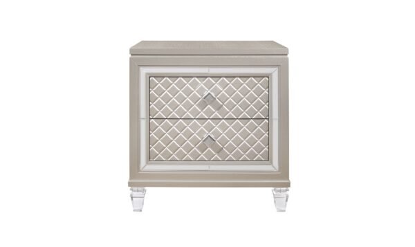 Global Furntirue Paris 2-Drawers Nightstand in Champagne