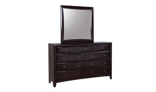 Coaster Furniture Phoenix Dresser Mirror in Cappuccino Frame Finish - Image 2