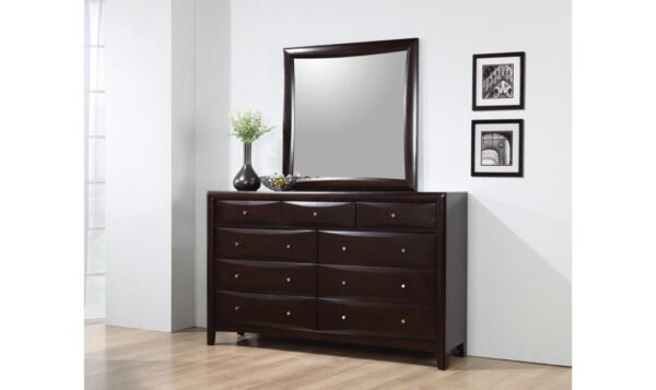 Coaster Furniture Phoenix Dresser Mirror in Cappuccino Frame Finish - Image 5