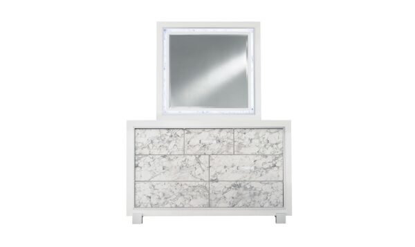 Global Furniture Santorini LED Mirror in White Wooden Frame - Image 2