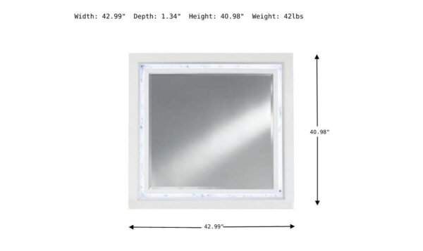 Global Furniture Santorini LED Mirror in White Wooden Frame - Image 3