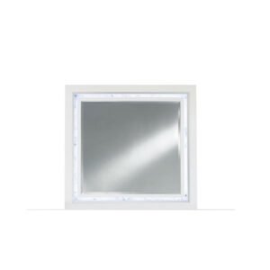 Global Furniture Santorini LED Mirror in White Wooden Frame