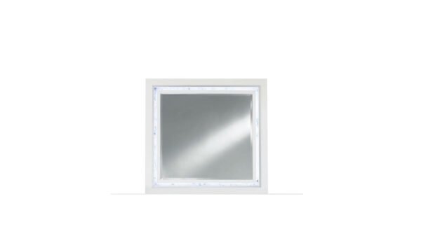 Global Furniture Santorini LED Mirror in White Wooden Frame