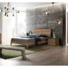 ESF Furniture Storm Rectangle Mirror in Brown Wood Frame